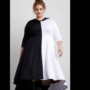 Torrid Disney’s villains Cruella De Vil hooded hi-low dress size 1X